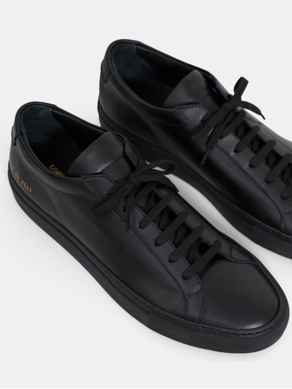 Men’s Common Projects - Black Leather Low-Top Sneakers